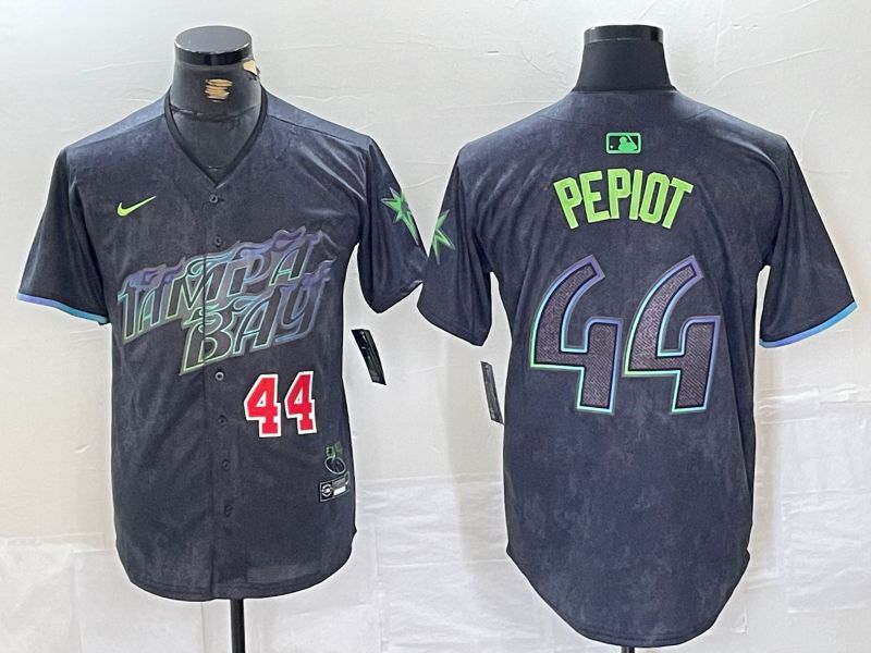 Men Tampa Bay Rays 44 Pepiot Black City Edition Nike 2024 MLB Jersey style 3